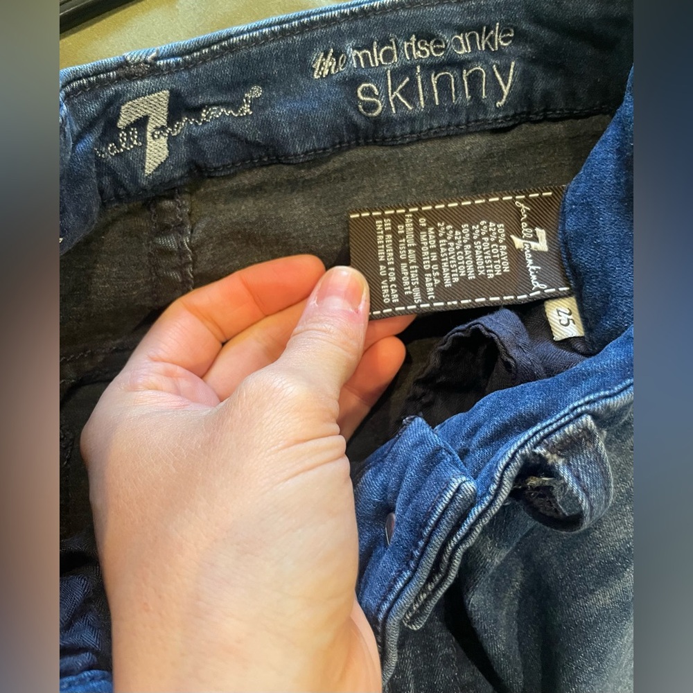7 For All Mankind Midnight Blue Skinny Jeans